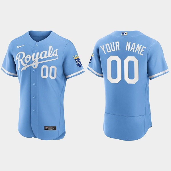 Men's Kansas City Royals ACTIVE PLAYER Custom Light Blue Flex Base Stitched Jersey